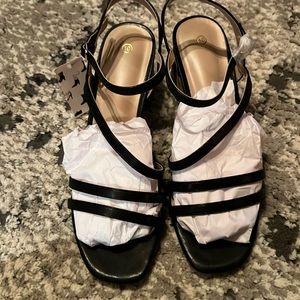 Cute black strappy heels